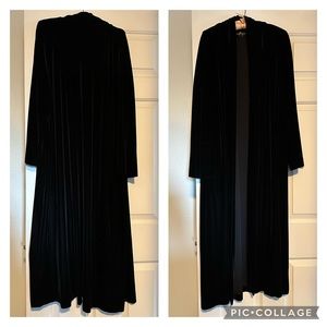 Vintage Black Velvet Duster Jacket